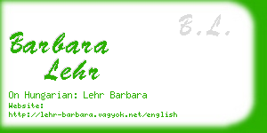 barbara lehr business card